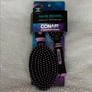 New Conair Pink and Black Professional Salon Results Hairbrush Set